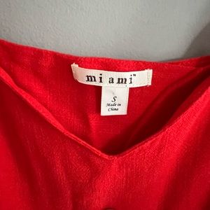 Red linen tank top